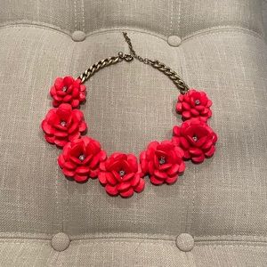 J Crew Beaded Rose Necklace